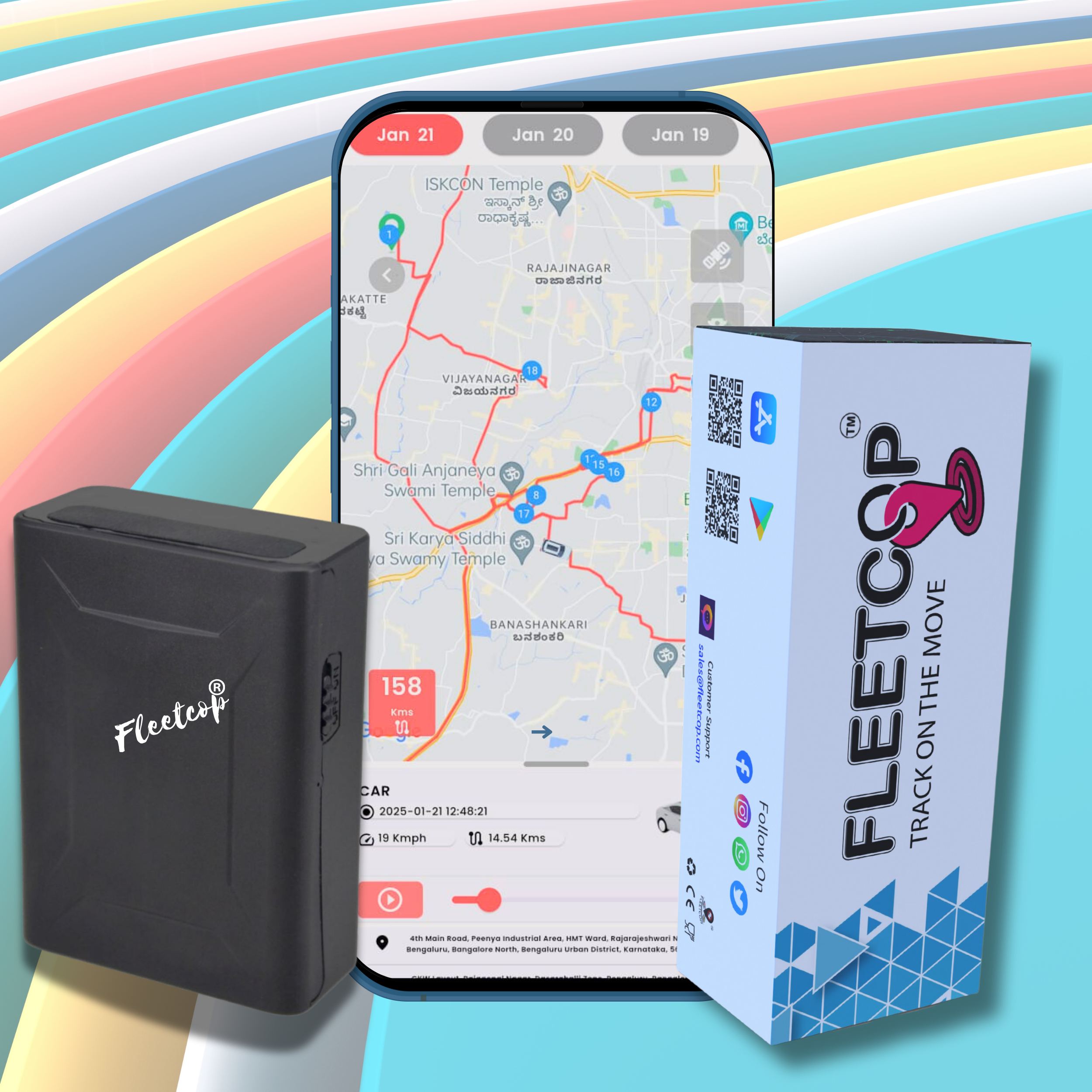 Fleetcop Magnet-Wire-Less GPS With FREE Airtel Sim Card For 1 Year.